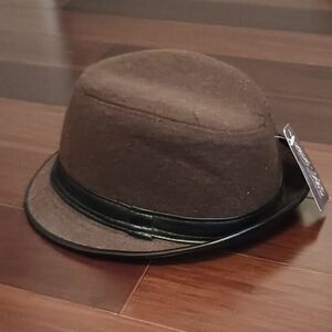Brown Fedora Hat with Black Band